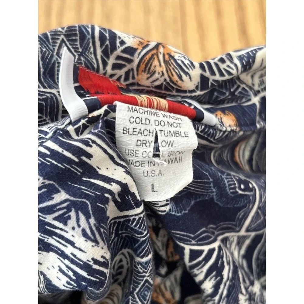 Mens Pacific Legend Hawaiian Aloha Sea Turtle Island Mosaic Camp Shirt Large
